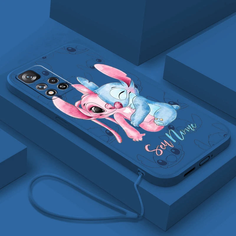 Stitch Lilo Classic For Xiaomi Redmi Note 13 12 11E 11T 10T 10S10 Pro Plus Turbo 5G 4G Liquid Rope Phone Case