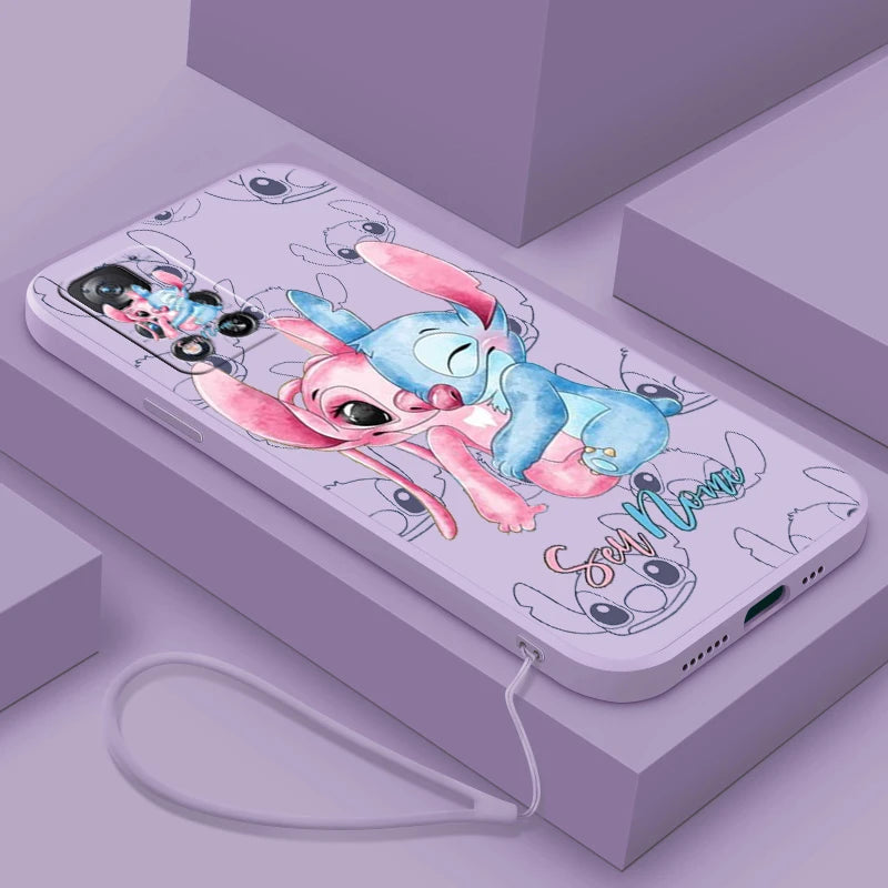 Stitch Lilo Classic For Xiaomi Redmi Note 13 12 11E 11T 10T 10S10 Pro Plus Turbo 5G 4G Liquid Rope Phone Case