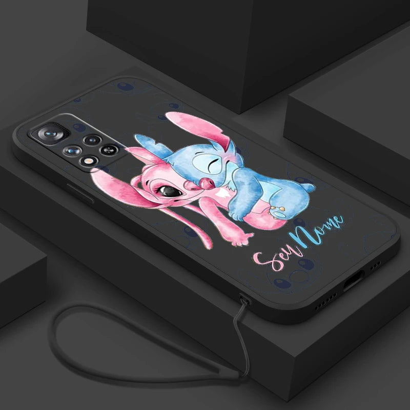 Stitch Lilo Classic For Xiaomi Redmi Note 13 12 11E 11T 10T 10S10 Pro Plus Turbo 5G 4G Liquid Rope Phone Case